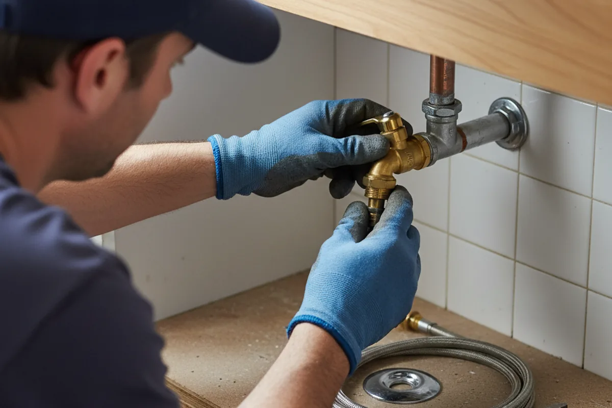 Shutoff valve and fitting work during Emergency Plumbing in Elco